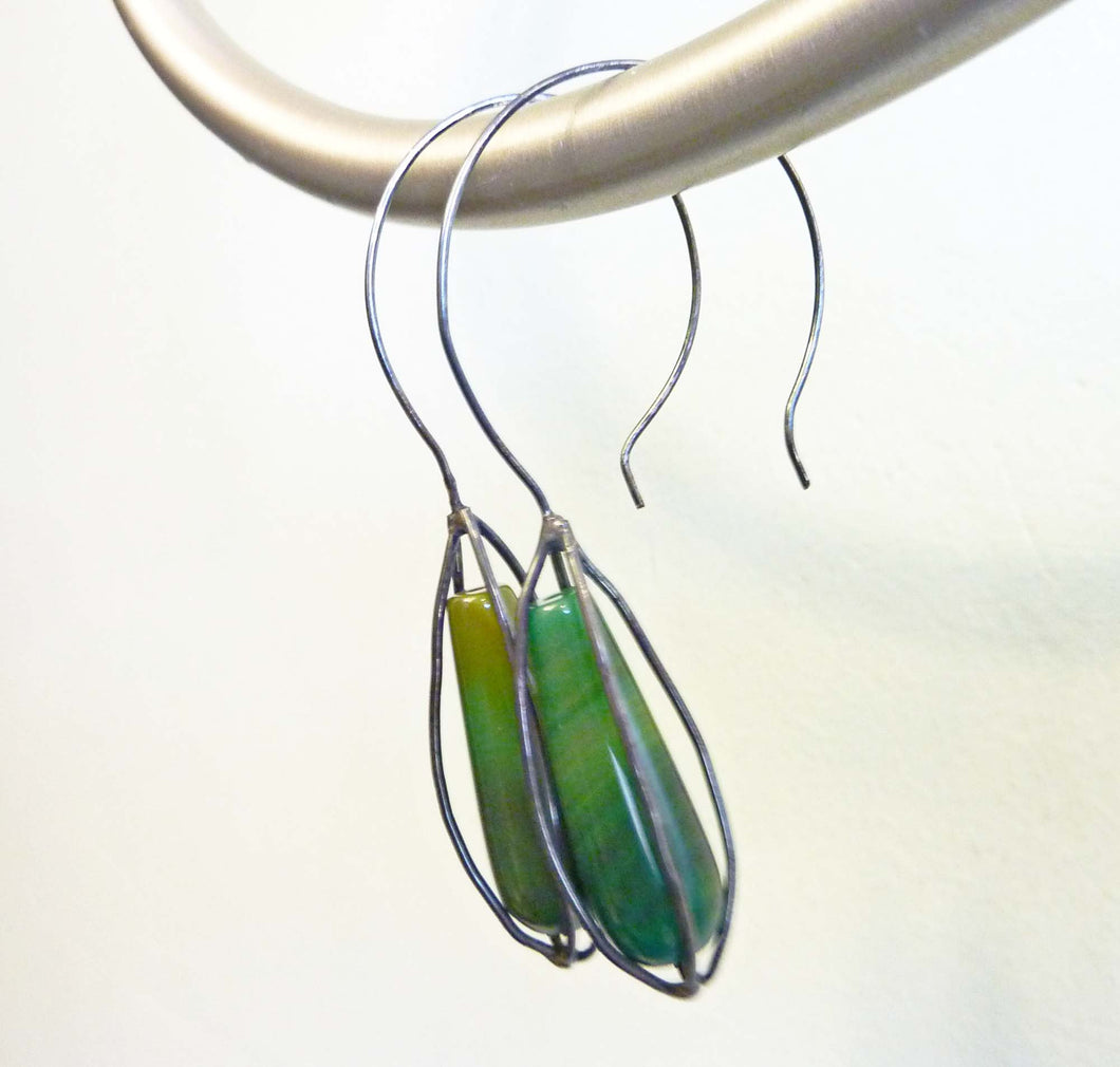 Caged Agate Earrings