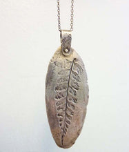 Load image into Gallery viewer, Leaf Relic Pendant, Sterling Silver Necklace With Embossed Fern Leaf
