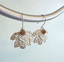 Load image into Gallery viewer, Lace Leaf Earrings, Sterling Silver
