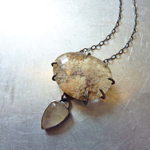 Load image into Gallery viewer, Underwater Moonlight Necklace, Lodolite and Rutilated Quartz
