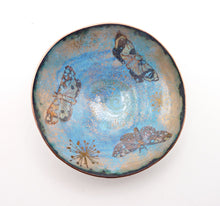 Load image into Gallery viewer, Flying Moths Enamel on Copper Hammered Bowl
