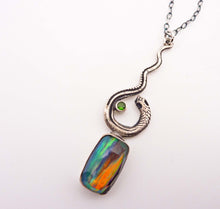 Load image into Gallery viewer, Aurora Opal and Chrome Diopside Snake Necklace
