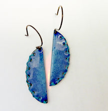 Load image into Gallery viewer, Stitched Semi-Circle Enamel Earrings

