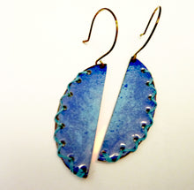 Load image into Gallery viewer, Stitched Semi-Circle Enamel Earrings

