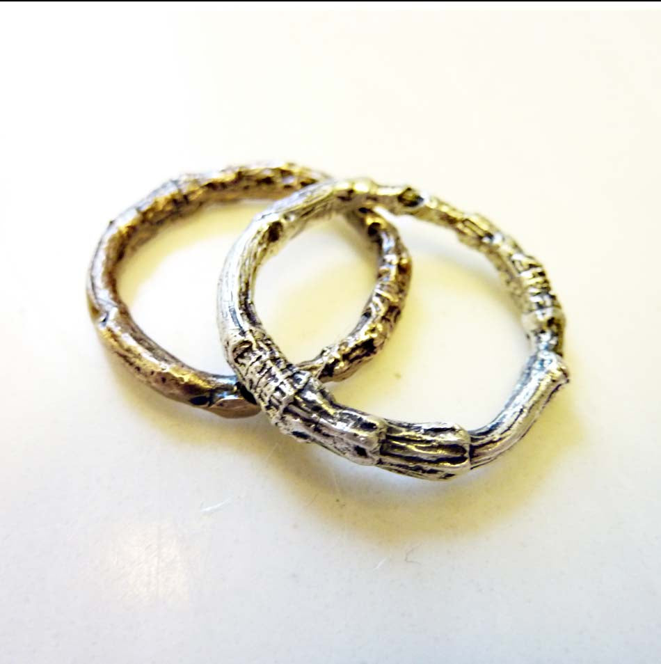 Twig Ring, Bronze or Sterling Silver